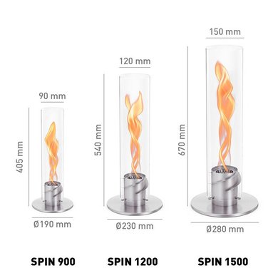 Биокамин-настольный огонь Spin 1200 с био-горелкой Silver Hoefats 00695